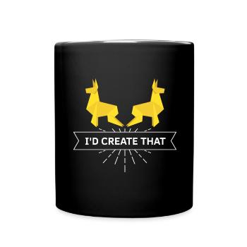 Conception d'origami japonais et origami kirigami - Mug uni - noir - Devant
