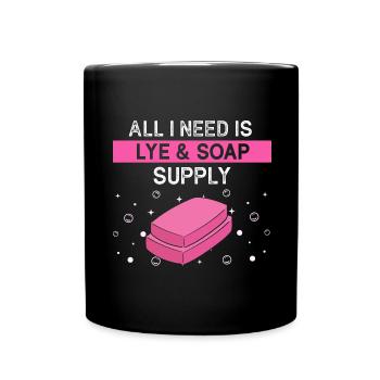 Homemade soap design for oil soap making - Full Colour Mug - black - Front