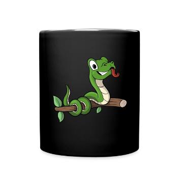 Animal Animal Motif Funny Snake - Full Colour Mug - black - Front