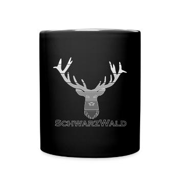 Schwarzwald Hirsch - Multi grey - Tasse einfarbig - Schwarz - Vorne