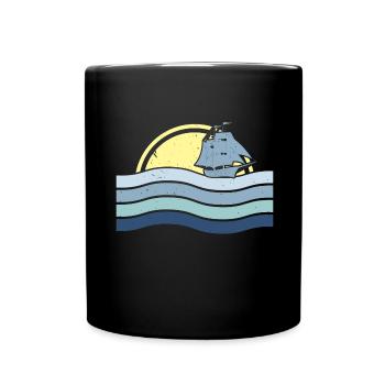 Maritime Sailor Ship Captain Nautical Sailor - Full Colour Mug - black - Front