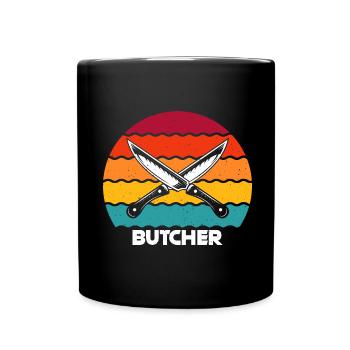 Butcher Butcher Butcher Butcher's Shop Gift - Full Colour Mug - black - Front