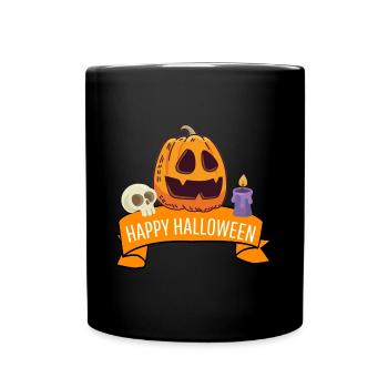 Happy Halloween - Tasse einfarbig - Schwarz - Vorne