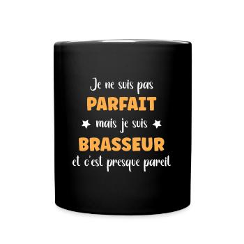 Je ne suis pas parfait mais Brasseur - Mug uni - noir - Devant