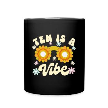 Geboren im Jahr 2014 10 Jahre alt Geburtstag Kleinkind Mädchen Junge - Tasse einfarbig - Schwarz - Vorne