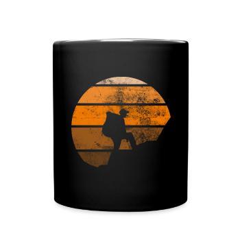 Retro - Wandern - - Tasse einfarbig - Schwarz - Vorne