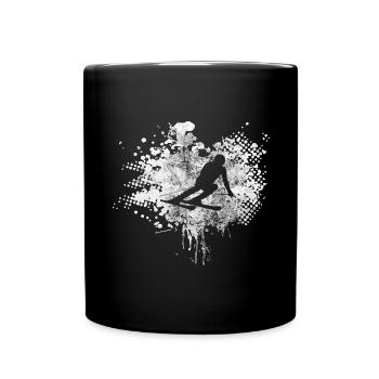 Spritzer - Skifahren - (2) - Tasse einfarbig - Schwarz - Vorne