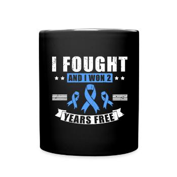 I fought and won 2 years free cancer - Full Colour Mug - black - Front