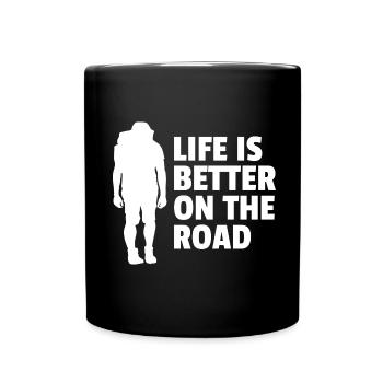 Coole Wanderung Design, Junge Wanderer Geschenk, W - Tasse einfarbig - Schwarz - Vorne