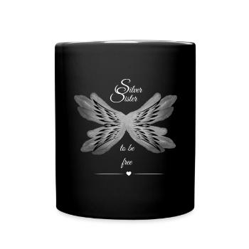 SilverSister to be free - Tasse einfarbig - Schwarz - Vorne
