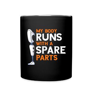 Artificial Limb Design for Prosthetic Leg - Full Colour Mug - black - Front
