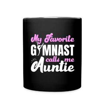 Meine Lieblingsturnerin Nennt Mich Tante Gymnastik - Tasse einfarbig - Schwarz - Vorne