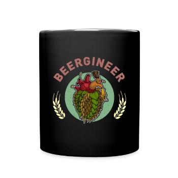 Brauer Bierbrauer Hopfen Biertrinker Brauerei Bier - Tasse einfarbig - Schwarz - Vorne