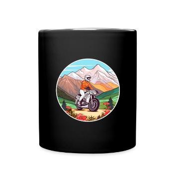 Motorbike Tour Motorcyclist Motorcycle Biker - Full Colour Mug - black - Front