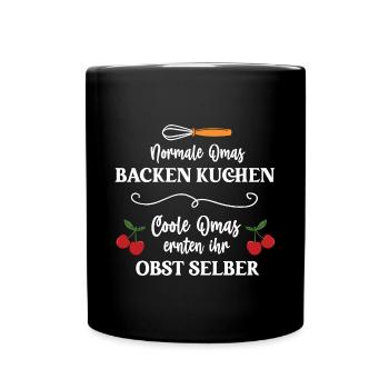 Oma Bäckerin Gärtnerin Hobbybäckerin Hobby Backen - Tasse einfarbig - Schwarz - Vorne