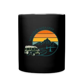 Landy Serie 3 - Wander Woman - Berge - Roadtrip - Tasse einfarbig - Schwarz - Vorne