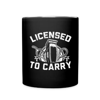 Permis de porter une coupe de cheveux coiffeuse - Mug uni - noir - Devant