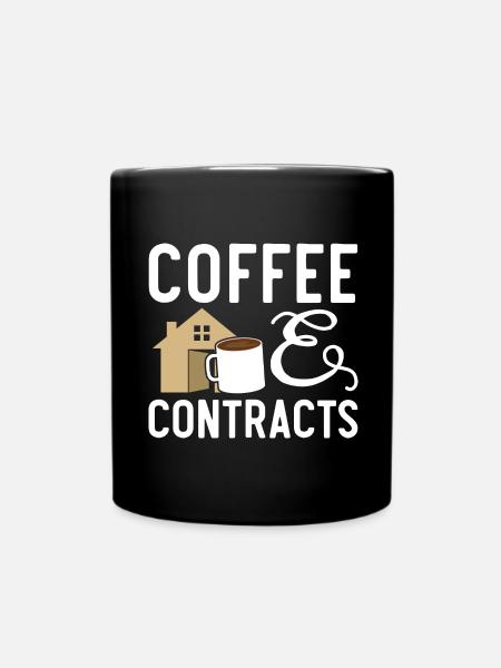 Kaffee und Verträge Haus Makler Immobilienmakler - Tasse einfarbig - Schwarz