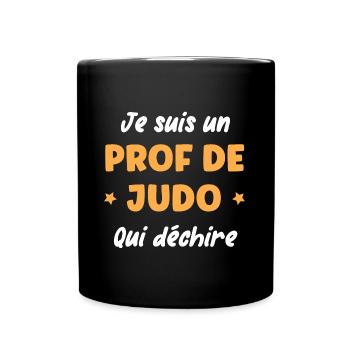 Prof de judo - Mug uni - noir - Devant