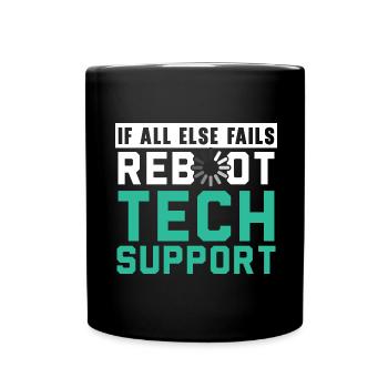 I am the unpaid technical support of my F - Full Colour Mug - black - Front