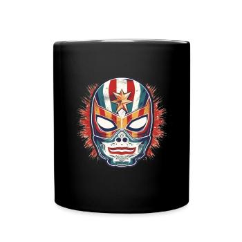 Lucha Libre Mexikanische Wrestling Maske Luchador - Tasse einfarbig - Schwarz - Vorne