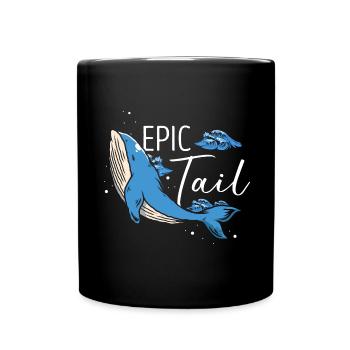 Orca Beobachtung für Buckelwale und Meerwale - Tasse einfarbig - Schwarz - Vorne