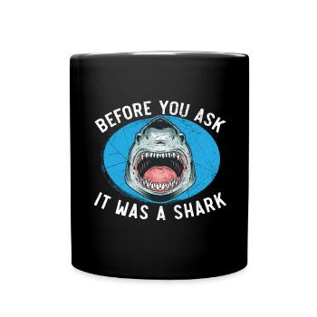 Before You Ask It Was a Shark Funny Amputation - Full Colour Mug - black - Front