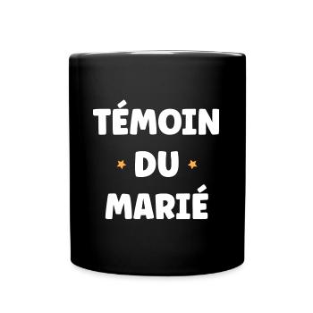 témoin du marié - Mug uni - noir - Devant
