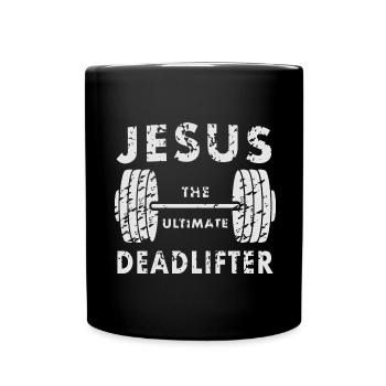 Jésus L’ultime soulevé de terre rétro Jésus - Mug uni - noir - Devant