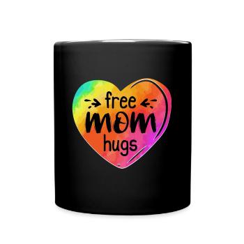 LGBTQIA LGBT Free Mom Hugs Rainbow Heart Gay Pride - Tasse einfarbig - Schwarz - Vorne