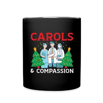 Carols & Compassion Nurse Christmas - Full Colour Mug - black - Front