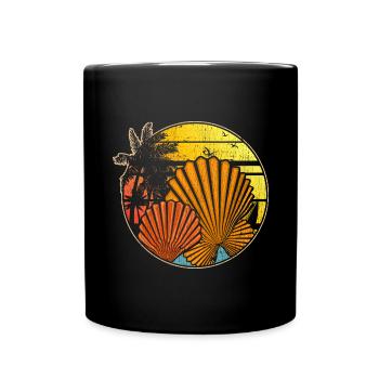 Retro Summer Holiday Palm Gift Shell - Mug uni - noir - Devant