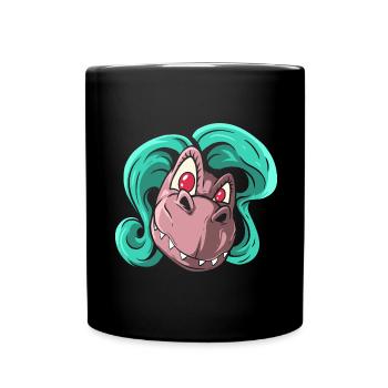 Dino Lady Dinosaur Mom - Full Colour Mug - black - Front