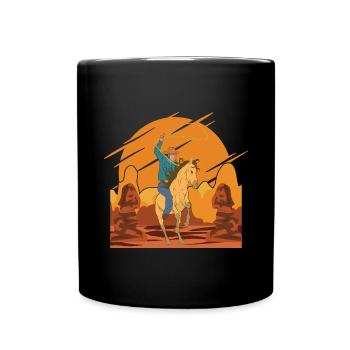 Cowboy Hut Rodeo Texas Pferde Geschenk Cowboy - Tasse einfarbig - Schwarz - Vorne
