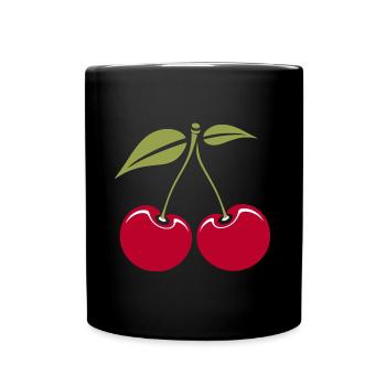 cerises - Mug uni - noir - Devant