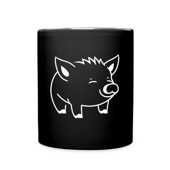 Humour petit sanglier - Mug uni - noir - Devant