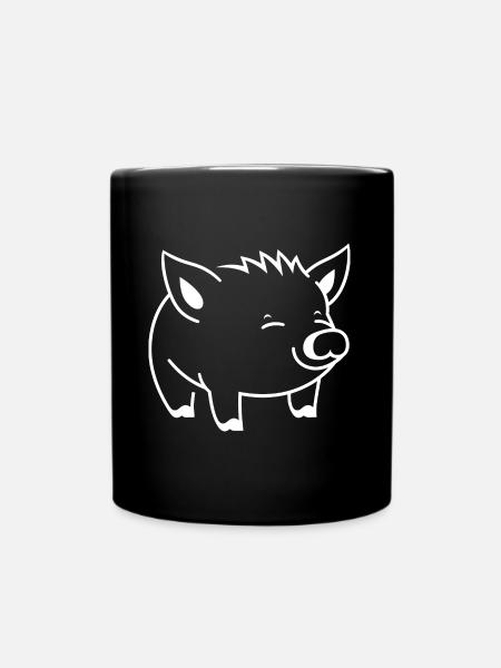 Humor Kleines Wildschwein - Tasse einfarbig - Schwarz