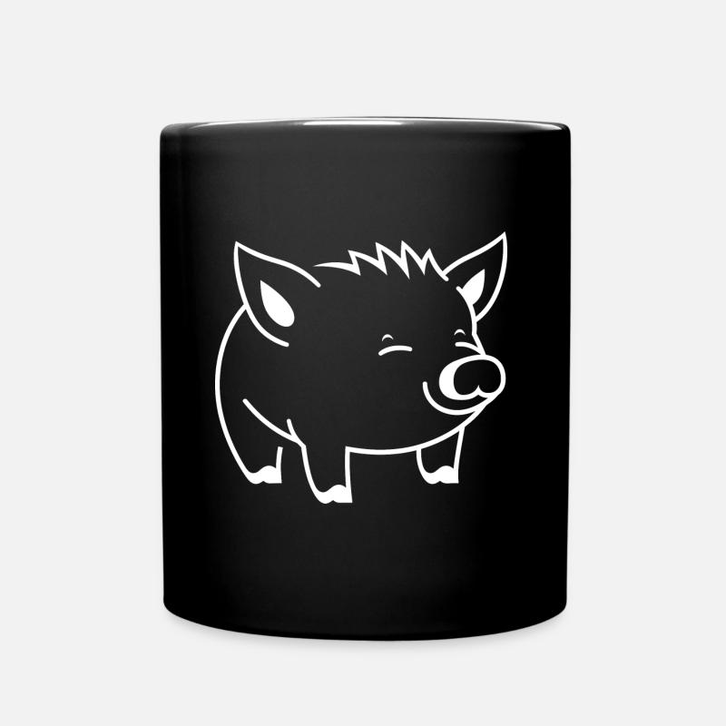Humor Kleines Wildschwein - Tasse einfarbig - Schwarz