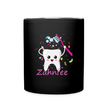 zahnfee,zahnfee kostüm,karneval,konfetti - Tasse einfarbig - Schwarz - Vorne