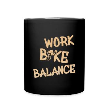 Work Bike Balance - Tasse einfarbig - Schwarz - Vorne