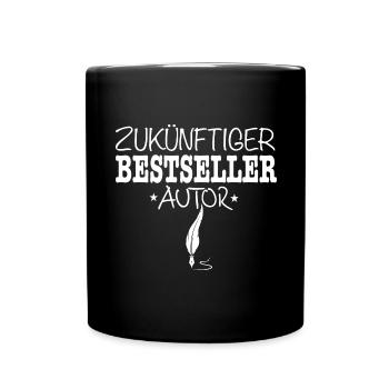 Zukünftiger Bestseller Autor lustig Schriftsteller - Tasse einfarbig - Schwarz - Vorne