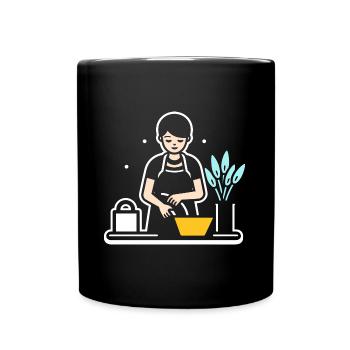 Humou ménage - Mug uni - noir - Devant