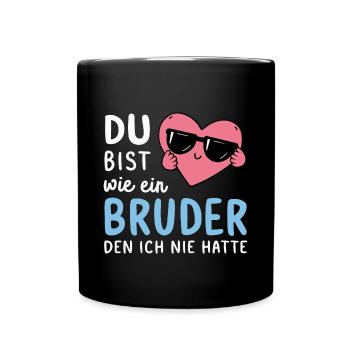 Schwesterherz Bruder-Geschenk Lustig Hochzeit 40. - Tasse einfarbig - Schwarz - Vorne