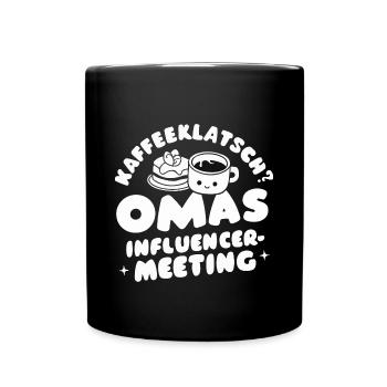 Kaffeeklatsch-Omas Influencer Fun Oma-Spruch Cool - Tasse einfarbig - Schwarz - Vorne