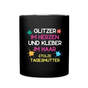 Kinderbetreuung Erzieherin Kita Tagesmutter - Tasse einfarbig - Schwarz - Vorne
