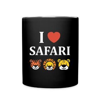 i love safari - Mug uni - noir - Devant