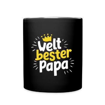 Weltbester Papa Vatertag Geburtstag Bald Papa Sohn - Tasse einfarbig - Schwarz - Vorne
