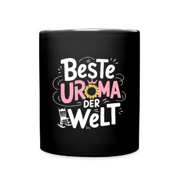 Beste Uroma Welt Uroma Geburtstag Muttertag Ideen - Tasse einfarbig - Schwarz - Vorne