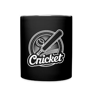 Cricket-Liebhaber Präsent Sportartikel Fanartikel - Tasse einfarbig - Schwarz - Vorne