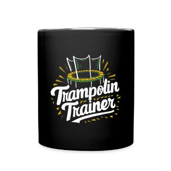 Trampolin-Trainer Freude Sprungkraft Coach - Tasse einfarbig - Schwarz - Vorne